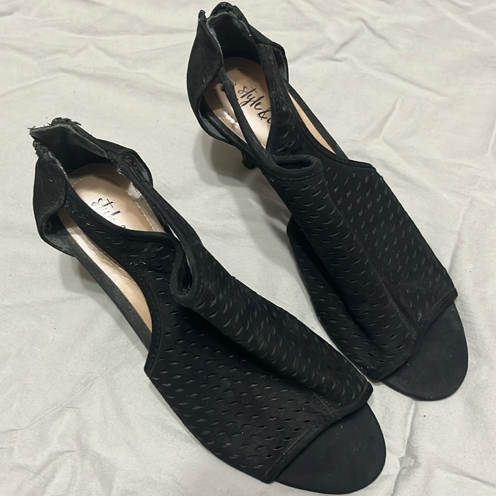 Style & Co. Haddie Open Toe Classic Pumps - Size: 9W -  Color: Black